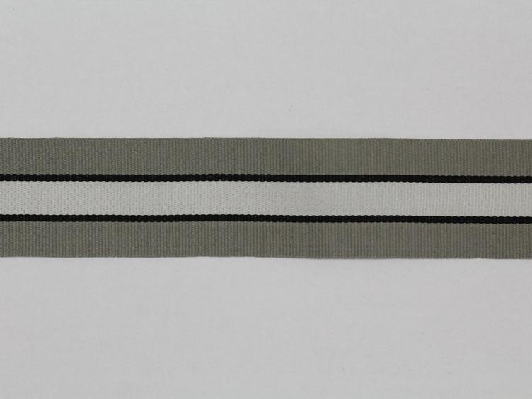 Ripsband grau gestreift 35 mm