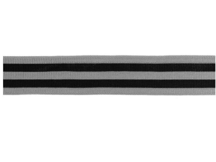 Ripsband grau, schwarz 30 mm