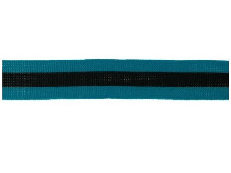 Ripsband petrol, schwarz 25 mm