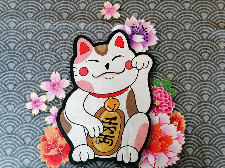 Sakura Maneki Katze grau Hamburgerliebe Panel