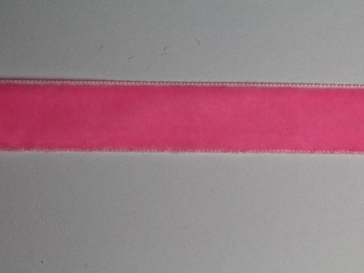 Samtband 15 mm pink