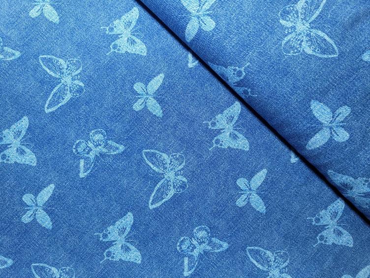 Schmetterling Jeansoptik blau Sweat