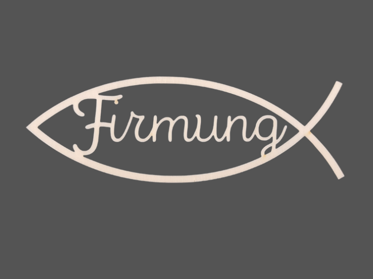 Schriftzug Firmung Fisch Tischdeko