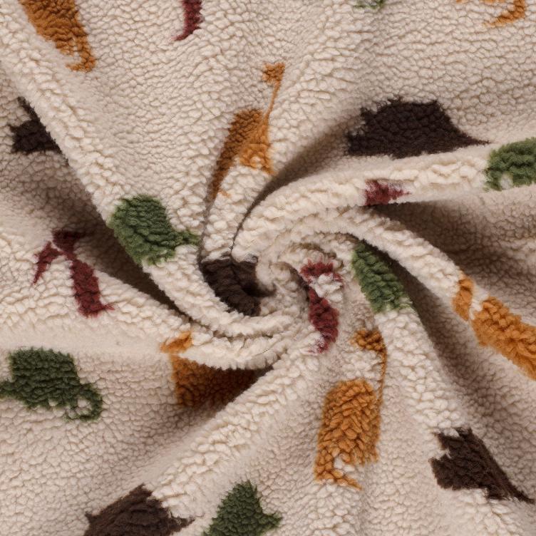 Sherpa Fleece Beige mit Dinosauriern
