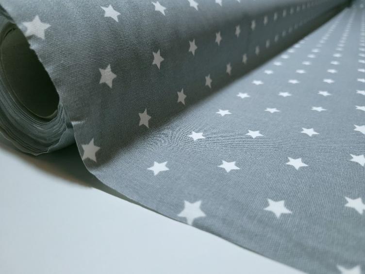 Sterne grau beschichtete Baumwolle - 0