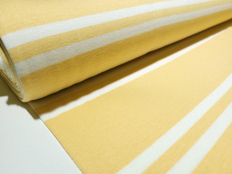 Streifen Jersey gelb/weiss 90 x 160 cm - 1