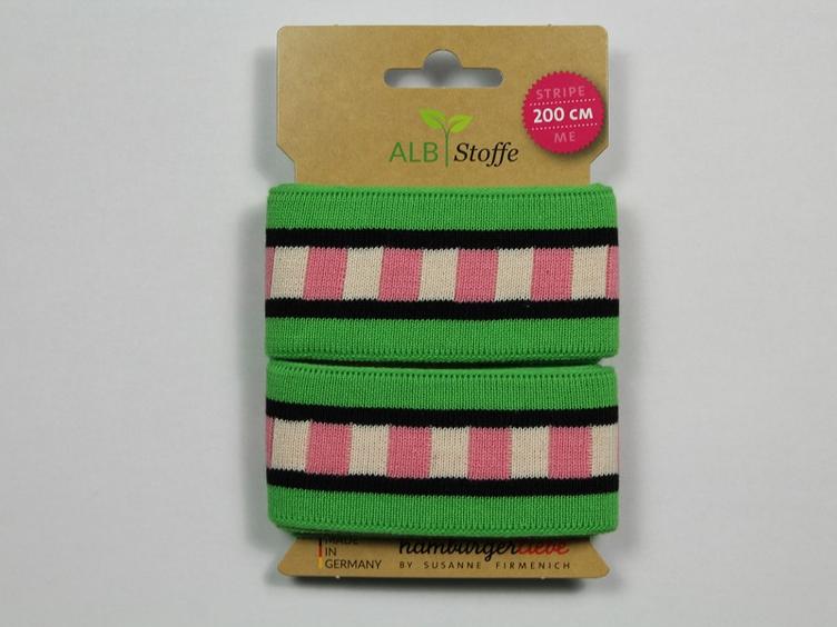 Stripe Me ICON grün/rosa Albstoffe