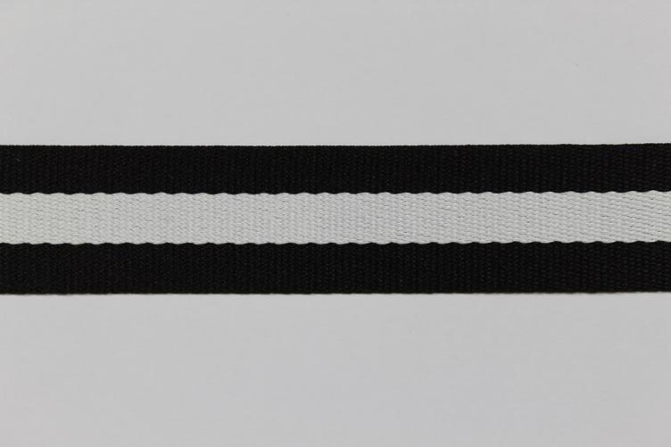 Taschengurtband schwarz weiss 30 mm