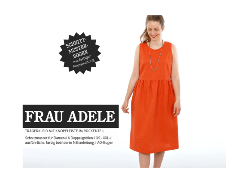 Trägerkleid mit Knopfleiste im Rückenteil, FRAU ADELE, Studio Schnittreif, Papierschnitt