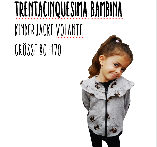 Trentacinquesima Bambina Sweatjacke Volante Ebook by Stoffherz Grösse 80-170
