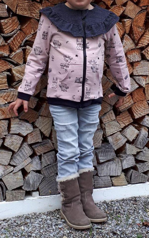 Trentacinquesima Bambina Sweatjacke Volante Papierschnittmuster by Stoffherz Grösse 80-170 - 30