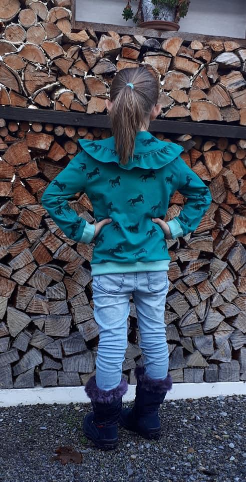 Trentacinquesima Bambina Sweatjacke Volante Papierschnittmuster by Stoffherz Grösse 80-170 - 3