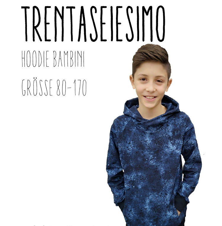 Trentaseiesimo Hoodie Bambini Ebook by Stoffherz Grösse 80-176