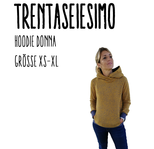 Trentaseiesimo Hoodie Donna Ebook by Stoffherz Grösse XS-XL