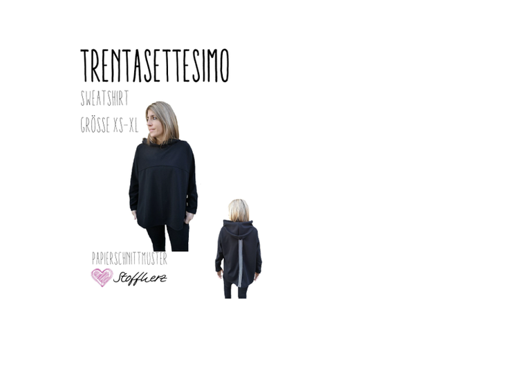 Trentasettesimo Sweatshirt Ebook by Stoffherz Grösse XS-XL