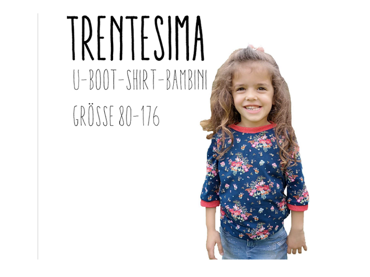 Trentesima U-Boot-Shirt Bambini Papierschnittmuster by Stoffherz Grösse 80-176