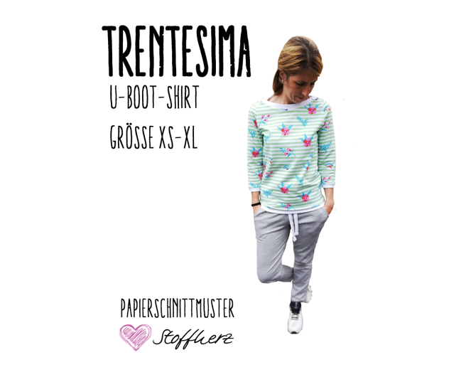 Trentesima U-Boot-Shirt Ebook by Stoffherz Grösse XS-XL