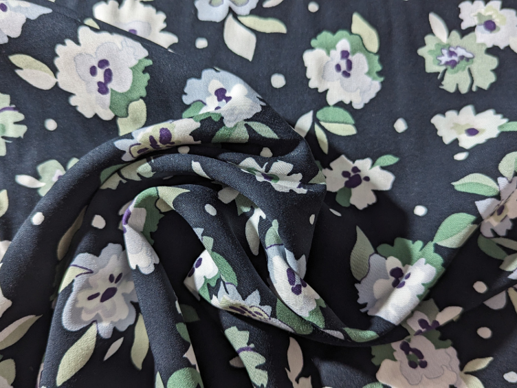 Twill Blume grün Viscose - 0