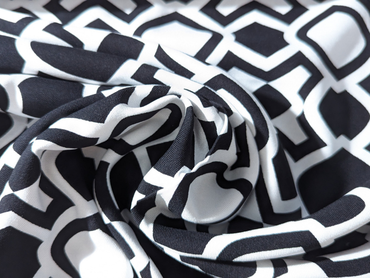 Twill schwarz/weiss Muster Viscose 90cm x 141 cm - 0