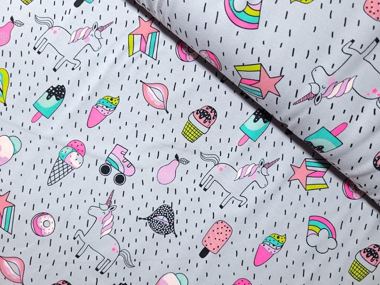 Unicorn Party grau Jersey