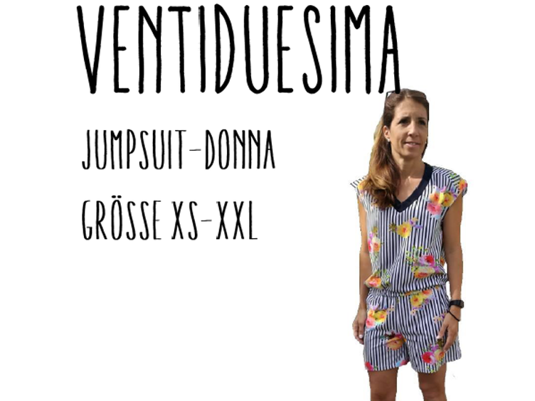 Ventiduesima Jumpsuit-Donna Papierschnittmuster by Stoffherz Grösse XS-XXL