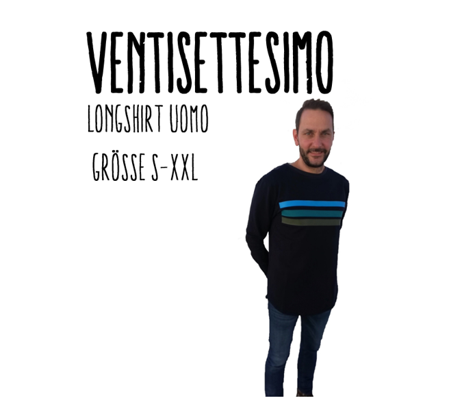 Ventisettesimo Longshirt Uomo Papierschnittmuster by Stoffherz Grösse S-XXL