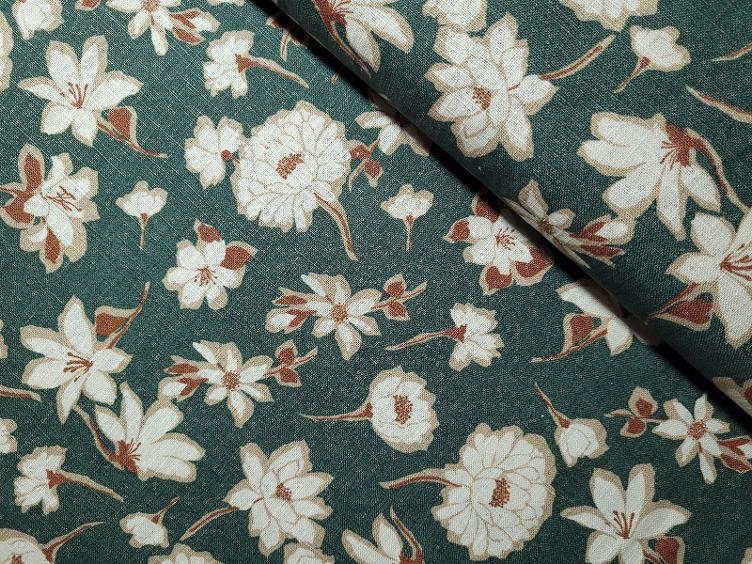 Viscose-Leine Bog Flowers grün