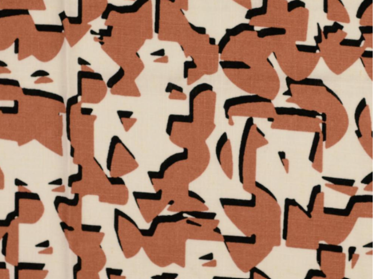 Viscose-Leine Muster braun beige