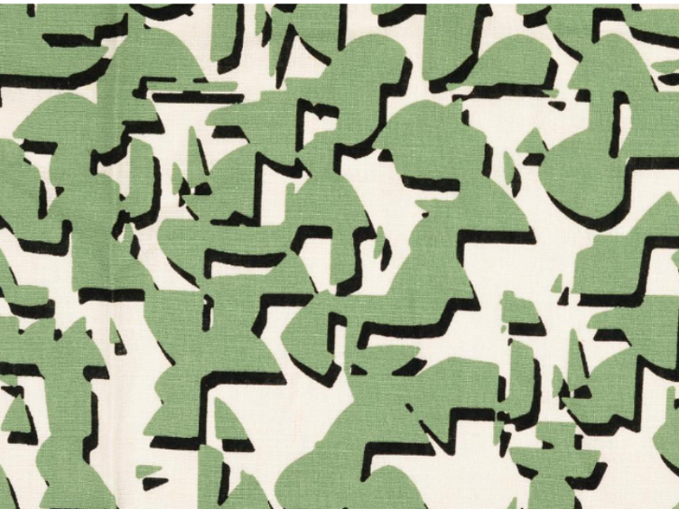 Viscose-Leine Muster grün beige