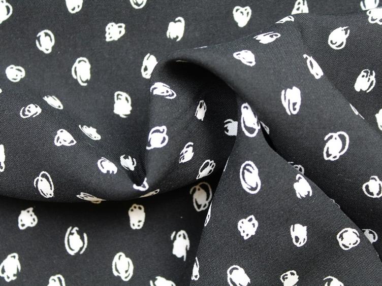 Viscose Muster schwarz - 0