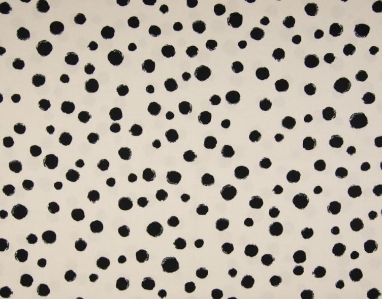 Viscose Twill Punkte ecru schwarz