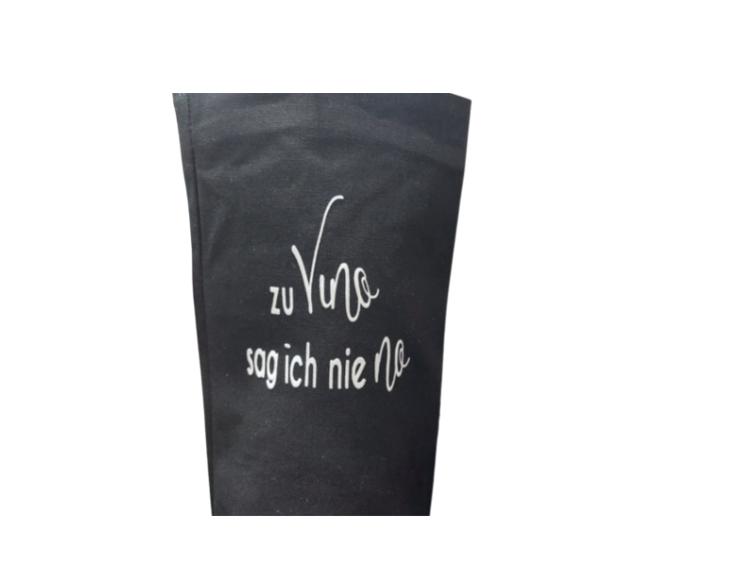 Weinflaschentasche schwarz Zu vino sage ich nie no - 0