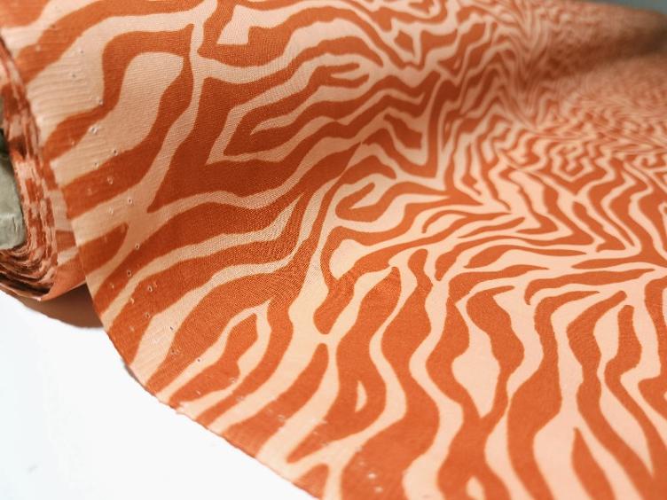 Zebra rost/rosa beschichtete Baumwolle - 0