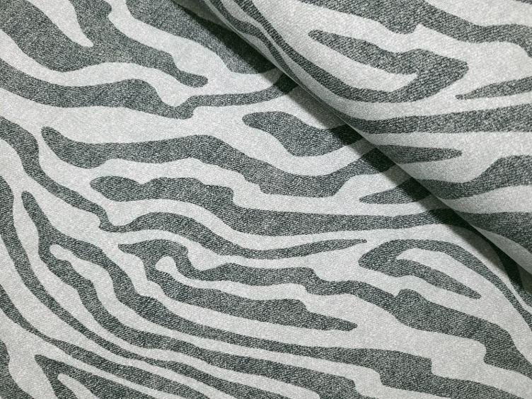 Zebramuster Jeansoptik grau Sommersweat 50 X 160 cm