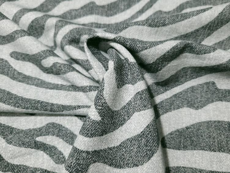 Zebramuster Jeansoptik grau Sommersweat 50cm - 1