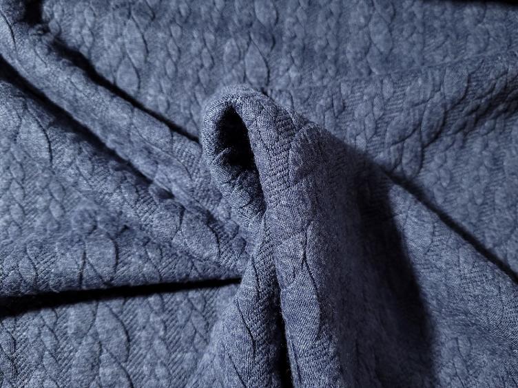 Zopf Jacquard jeansblau dunkel meliert 70 cm x 140 cm
